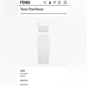 Fendi two piece suit Brand new in box with tags